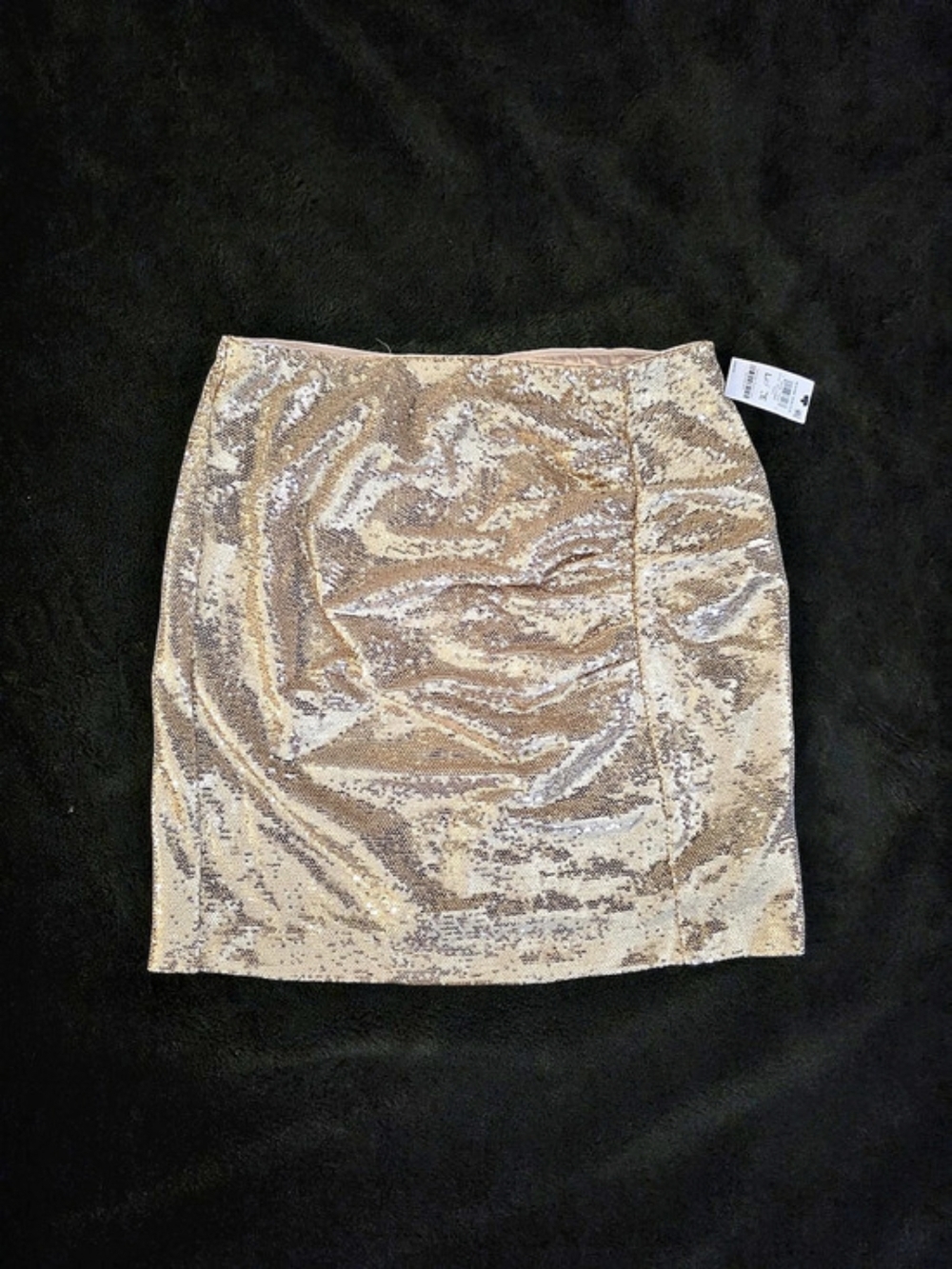 I.N.C. Sequin Mini Skirt in Gold Size Large NWT